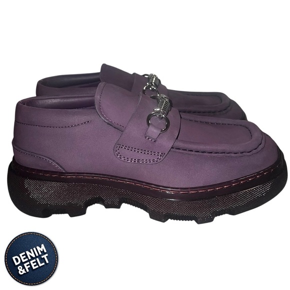 Burberry Unisex Plum Nubuck Creeper Clamp Leather Loaders | NEW/NIB!! - Picture 4 of 16